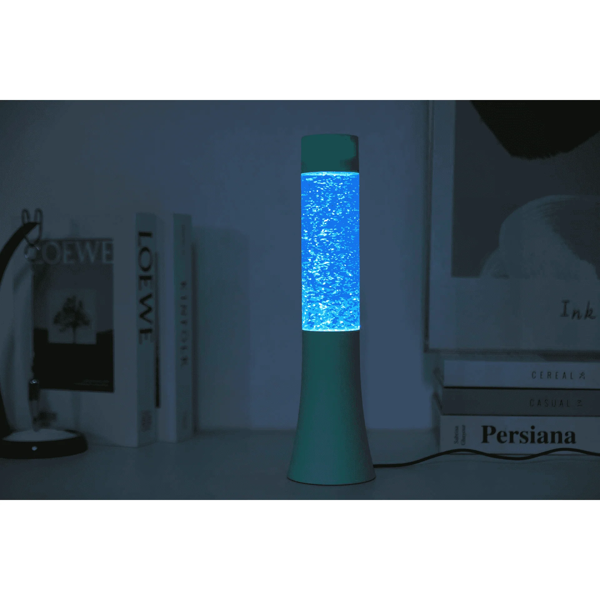Lámpara de lava LED con purpurina – Verde pastel – 33,5 cm - Image 3
