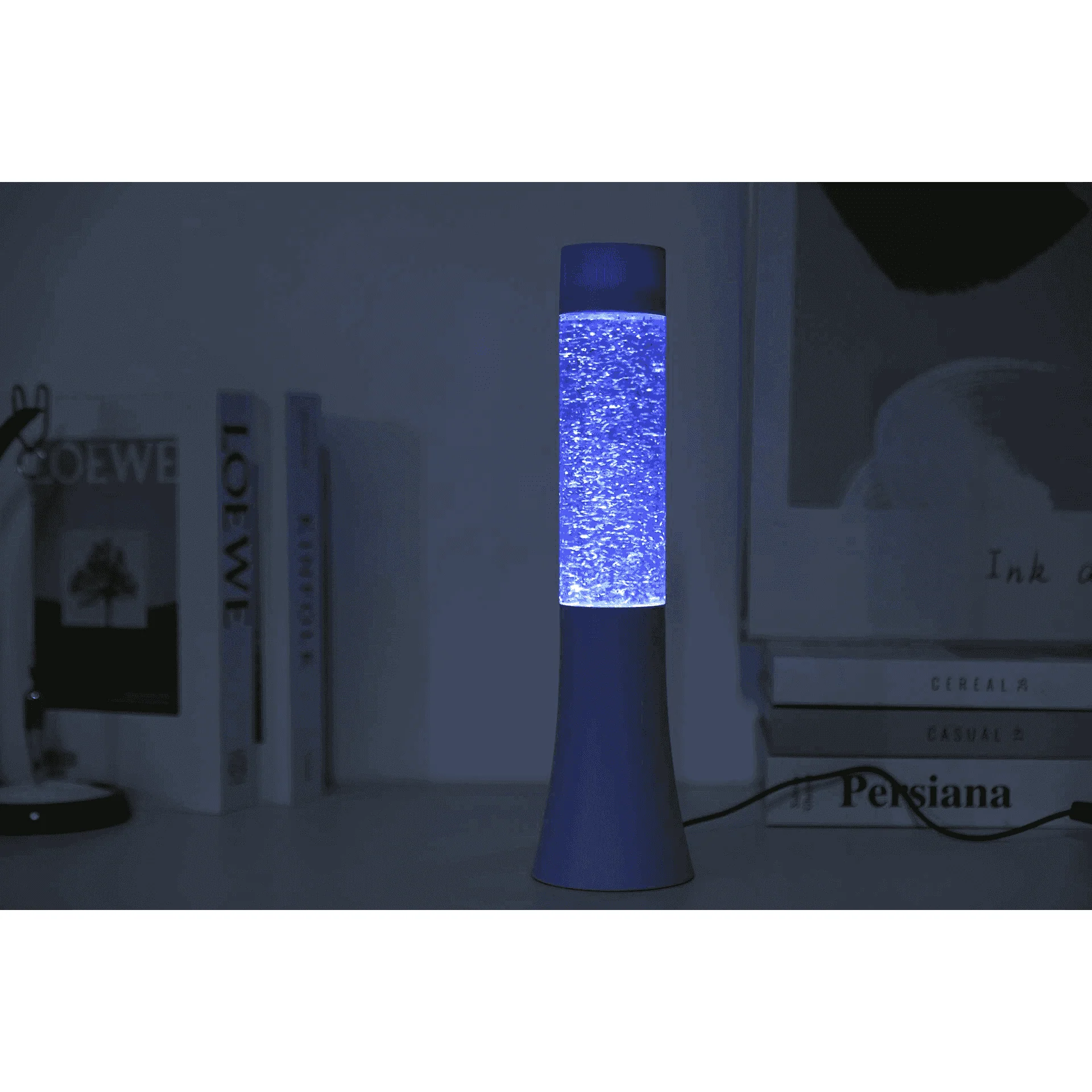 Lámpara de lava LED con purpurina – Violeta pastel – 33,5 cm - Image 3