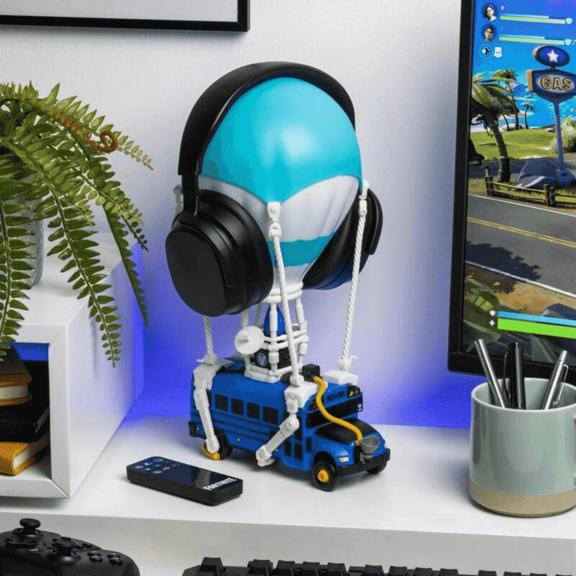 Lámpara Fortnite Battle Bus – Luz LED con Soporte para Auriculares