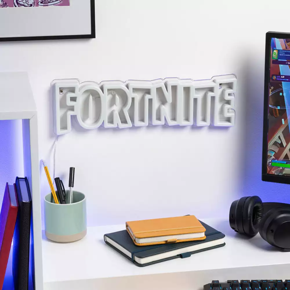 Lámpara LED neón Fortnite pared 40 cm