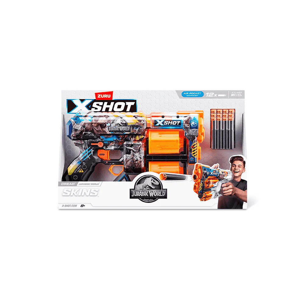 Lanzador X-Shot Skins Dread Jurassic World con 12 Dardos