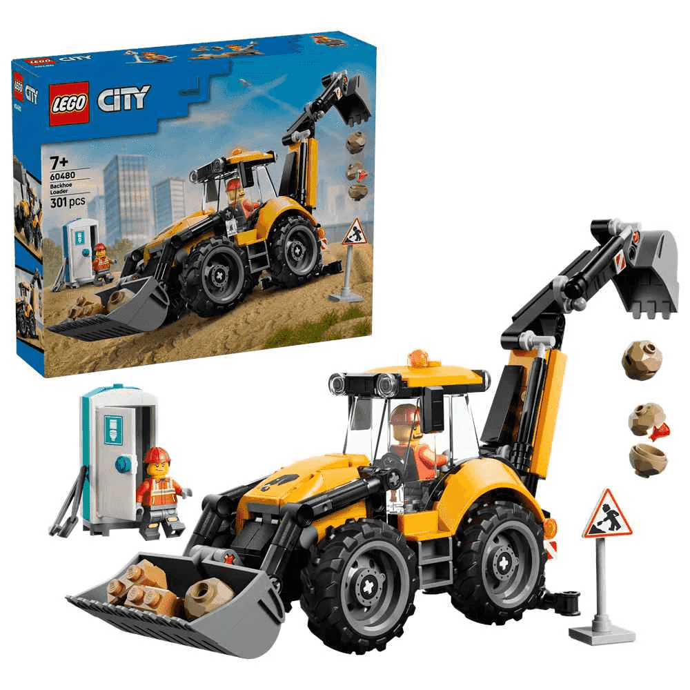 LEGO® City Cargadora Retroexcavadora Amarilla 60480 – 301 piezas - Image 3