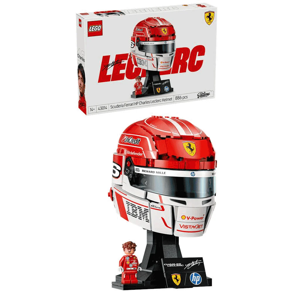 LEGO® Editions Casco Charles Leclerc Ferrari F1 43014 – Set construcción 886 piezas +14 años - Image 2