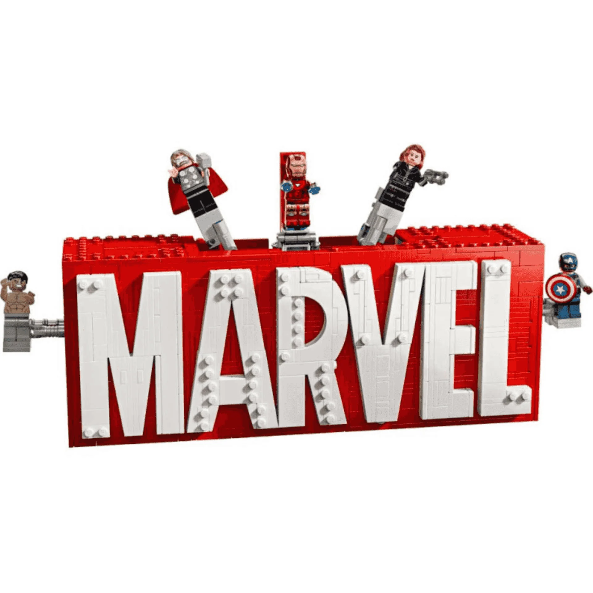 LEGO® Marvel Logotipo MARVEL y Minifiguras