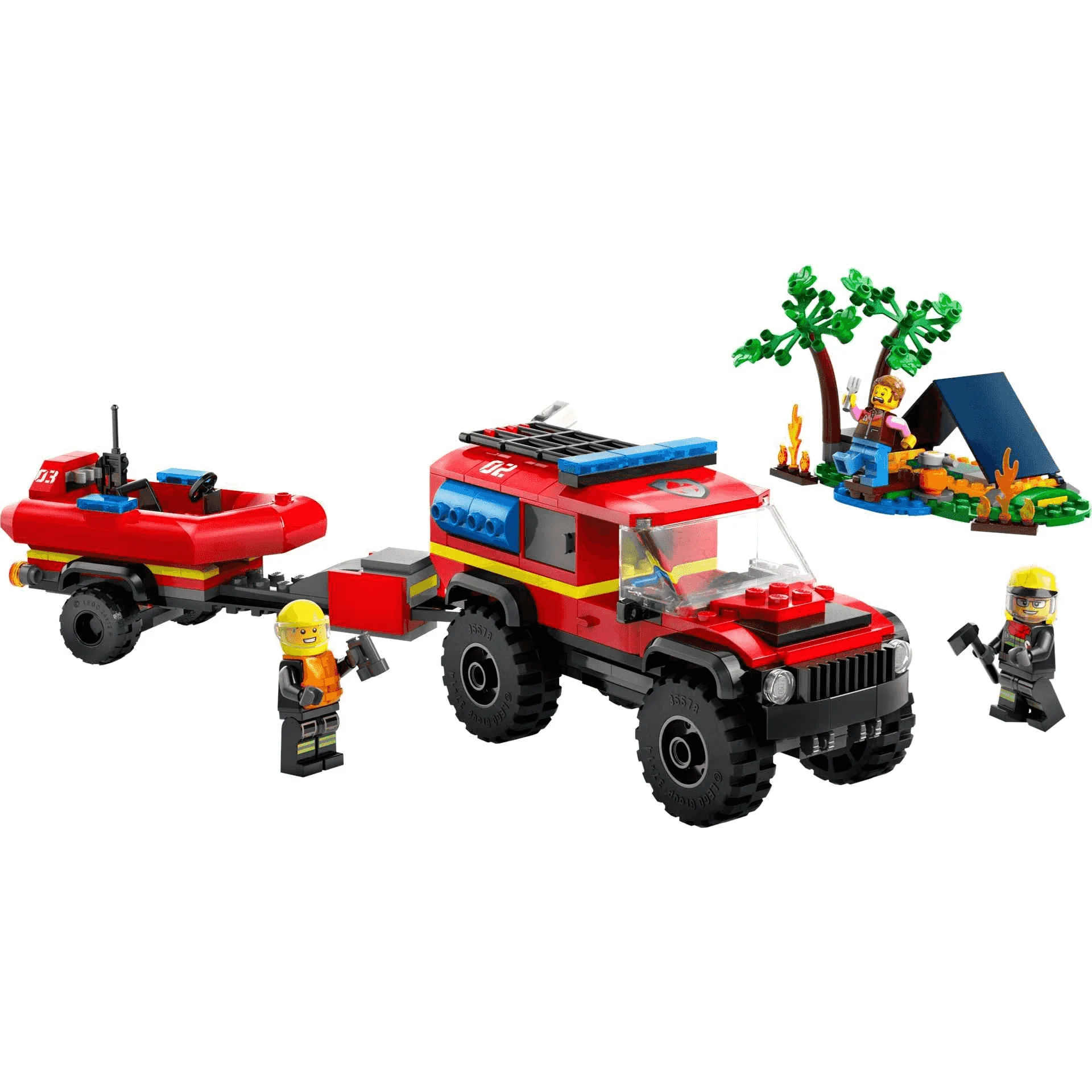 LEGO City Camión de Bomberos 4x4 con Barco de Rescate Juguete 60412 - Image 2