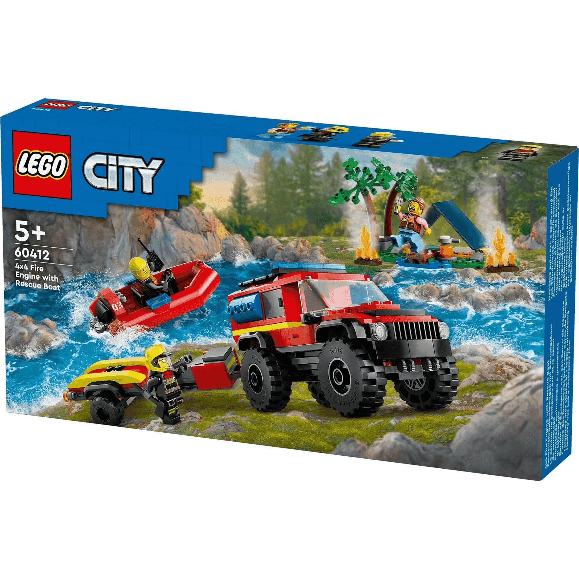 LEGO City Camión de Bomberos 4x4 con Barco de Rescate Juguete 60412 - Image 4