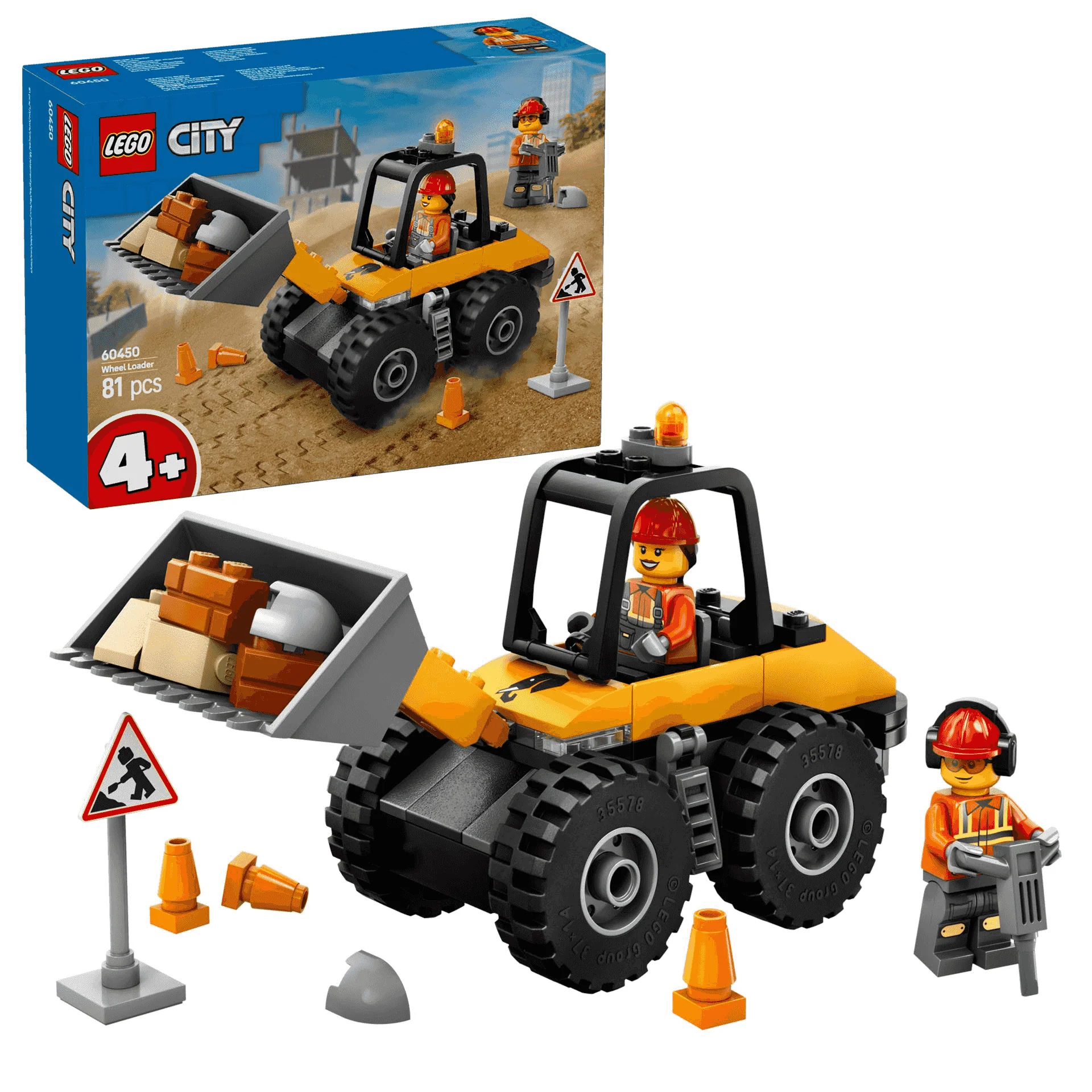 LEGO City Cargadora con Ruedas Amarilla Set, vehículo 60450 - Image 2