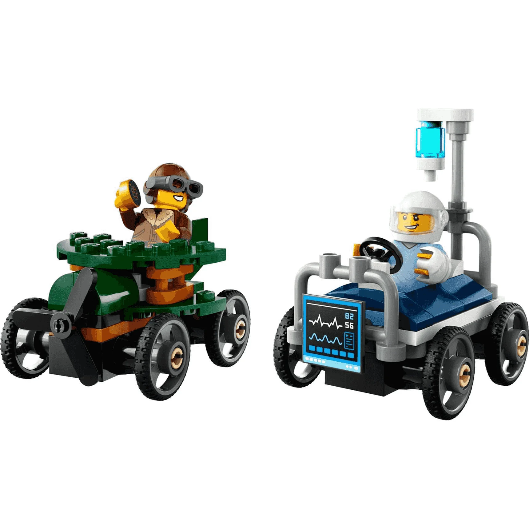 LEGO City Pack de Coches de Carreras: Avión vs. Cama de Hospital 60459
