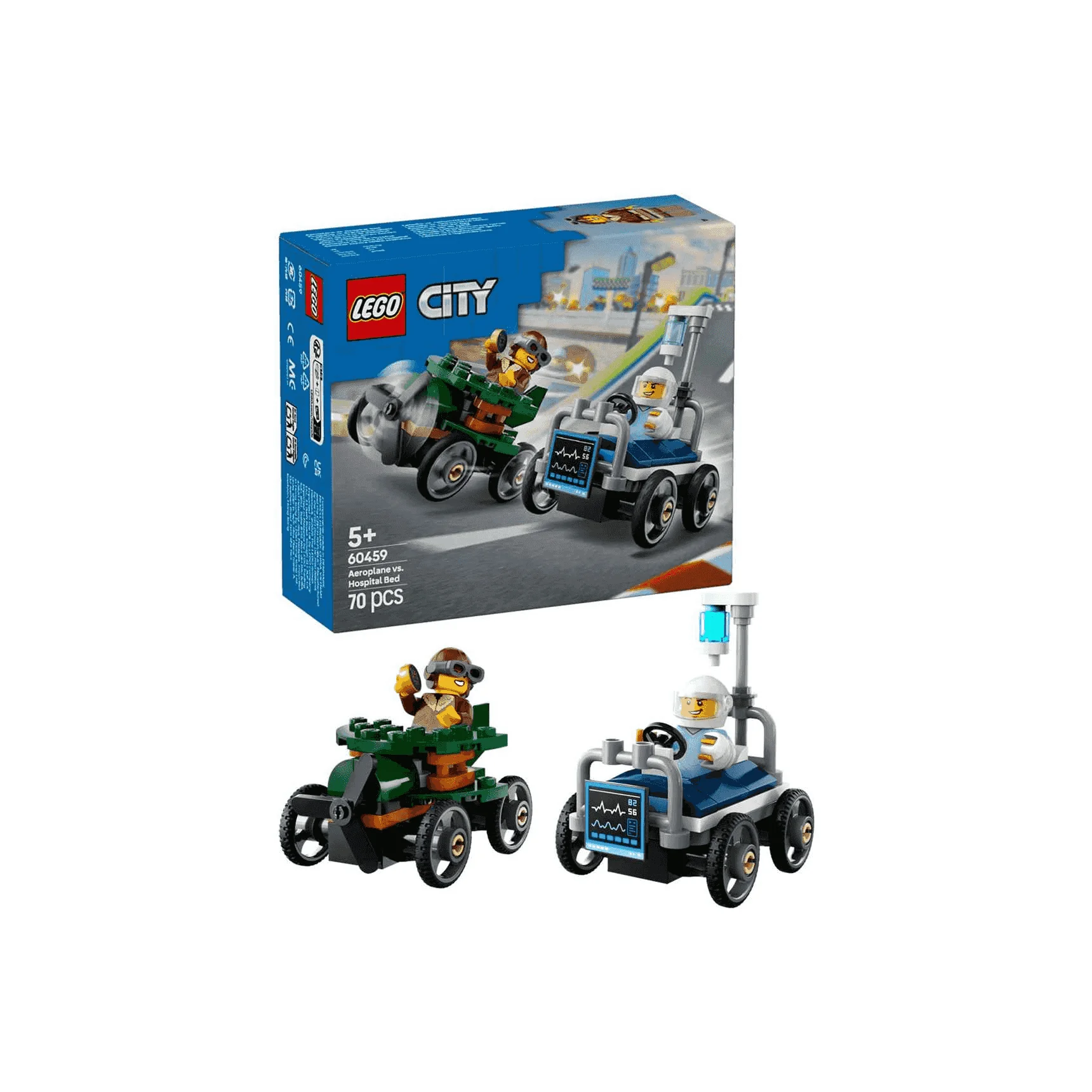 LEGO City Pack de Coches de Carreras: Avión vs. Cama de Hospital 60459 - Image 2