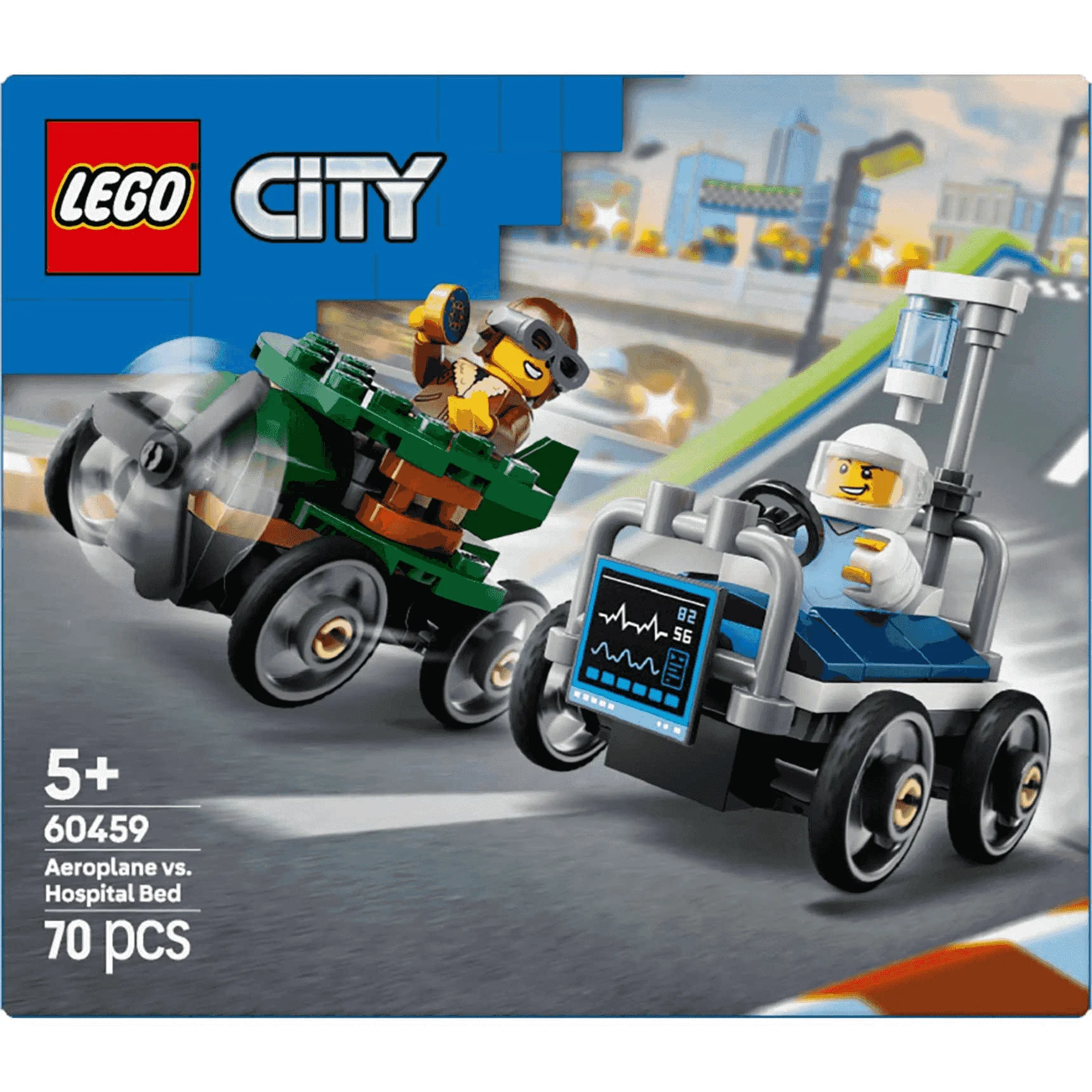 LEGO City Pack de Coches de Carreras: Avión vs. Cama de Hospital 60459 - Image 3