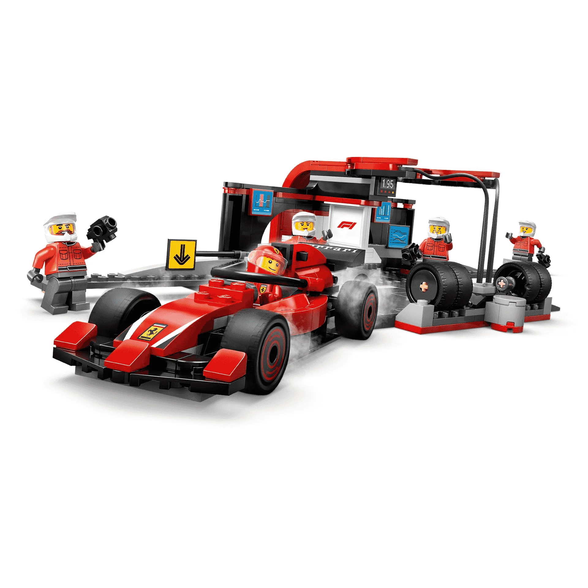 LEGO City Parada en Boxes de F1 y Equipo de Mecánicos con Coche Ferrari 60443 - Image 2