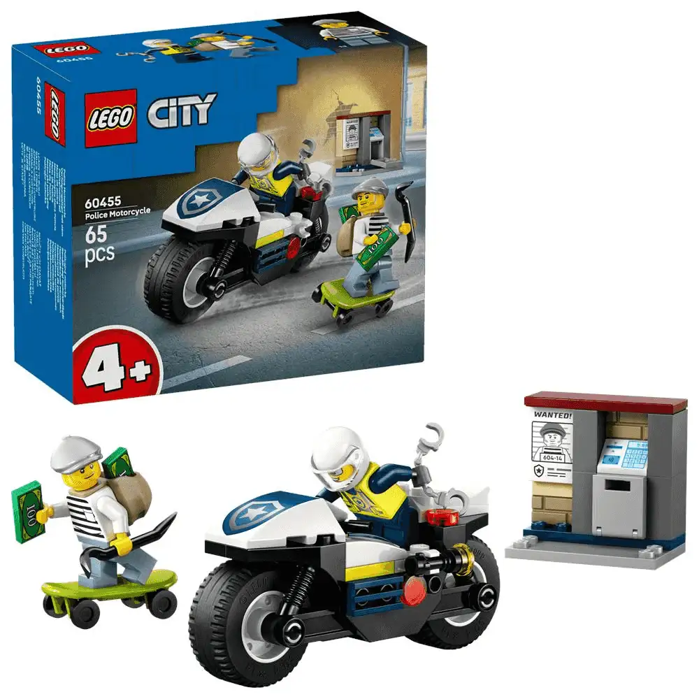 LEGO City Persecución en Moto de Policía Juguete 60455