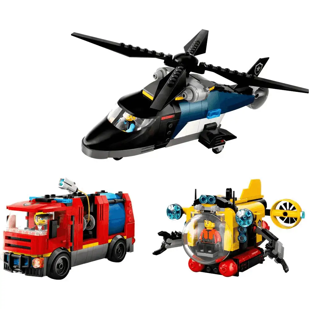 LEGO City Remix: Helicóptero, Camión de Bomberos y Submarino 60462 - Image 2