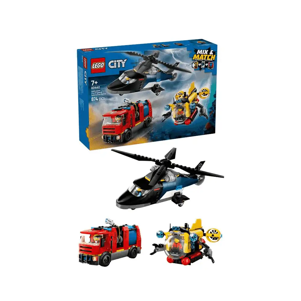 LEGO City Remix: Helicóptero, Camión de Bomberos y Submarino 60462 - Image 3