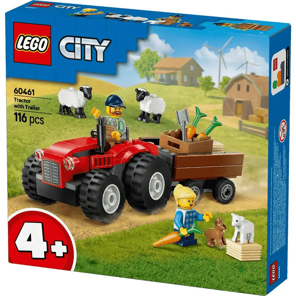LEGO City Tractor Rojo con Remolque y Oveja Juguete 60461 - Image 2