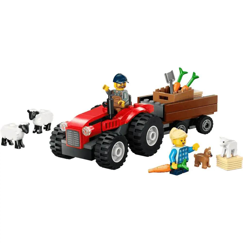 LEGO City Tractor Rojo con Remolque y Oveja Juguete 60461 - Image 3