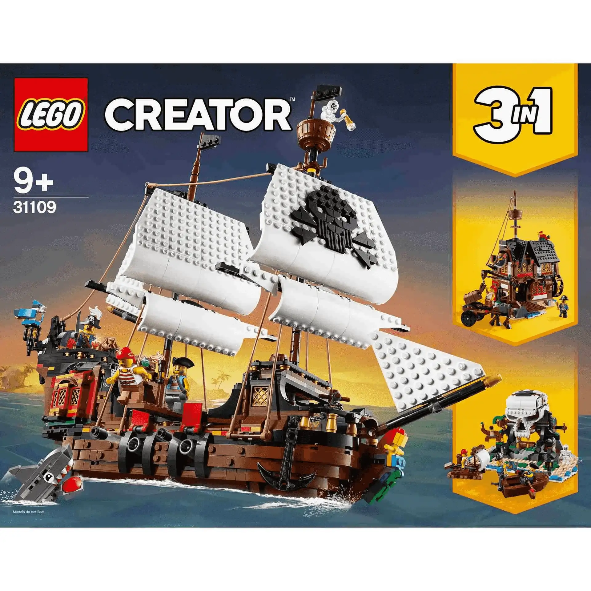 LEGO Creator 3en1 Barco Pirata 31109 – Set de construcción 3 en 1 con barco, taberna y calavera - Image 3