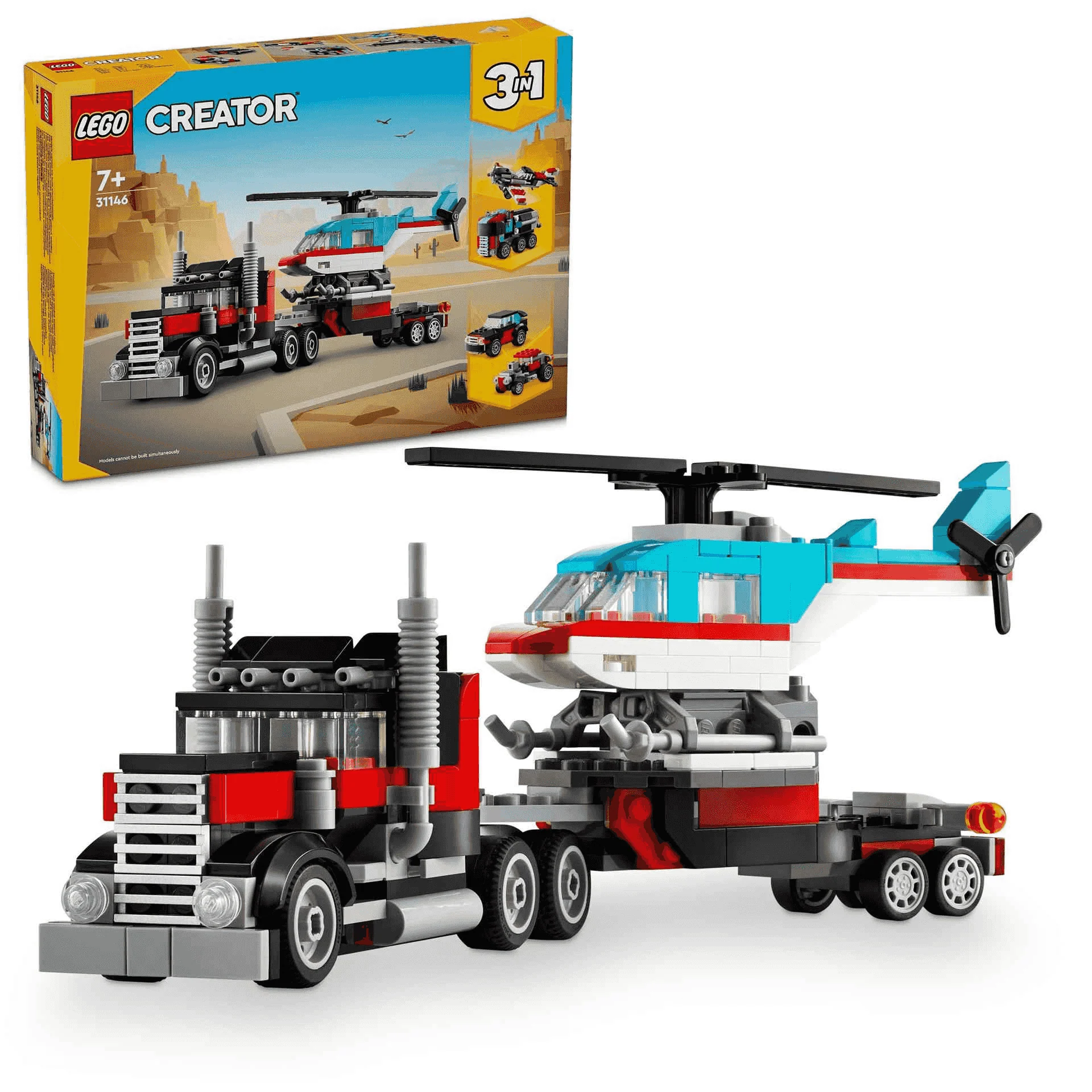 LEGO Creator Camión Plataforma con Helicóptero Juguete 31146