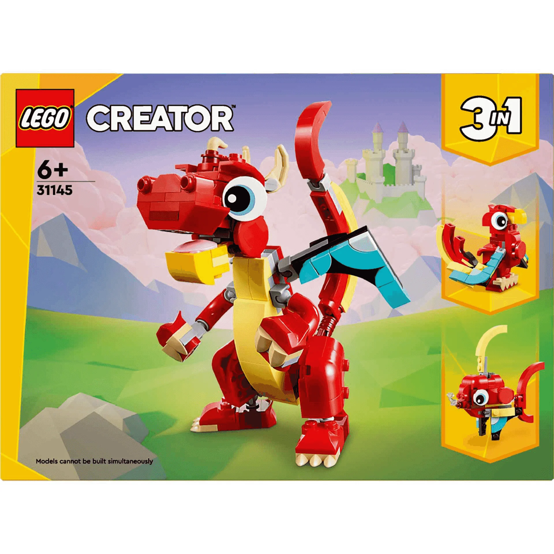 LEGO Creator Dragón Rojo Set de juguetes 3en1 de animales 31145 - Image 3