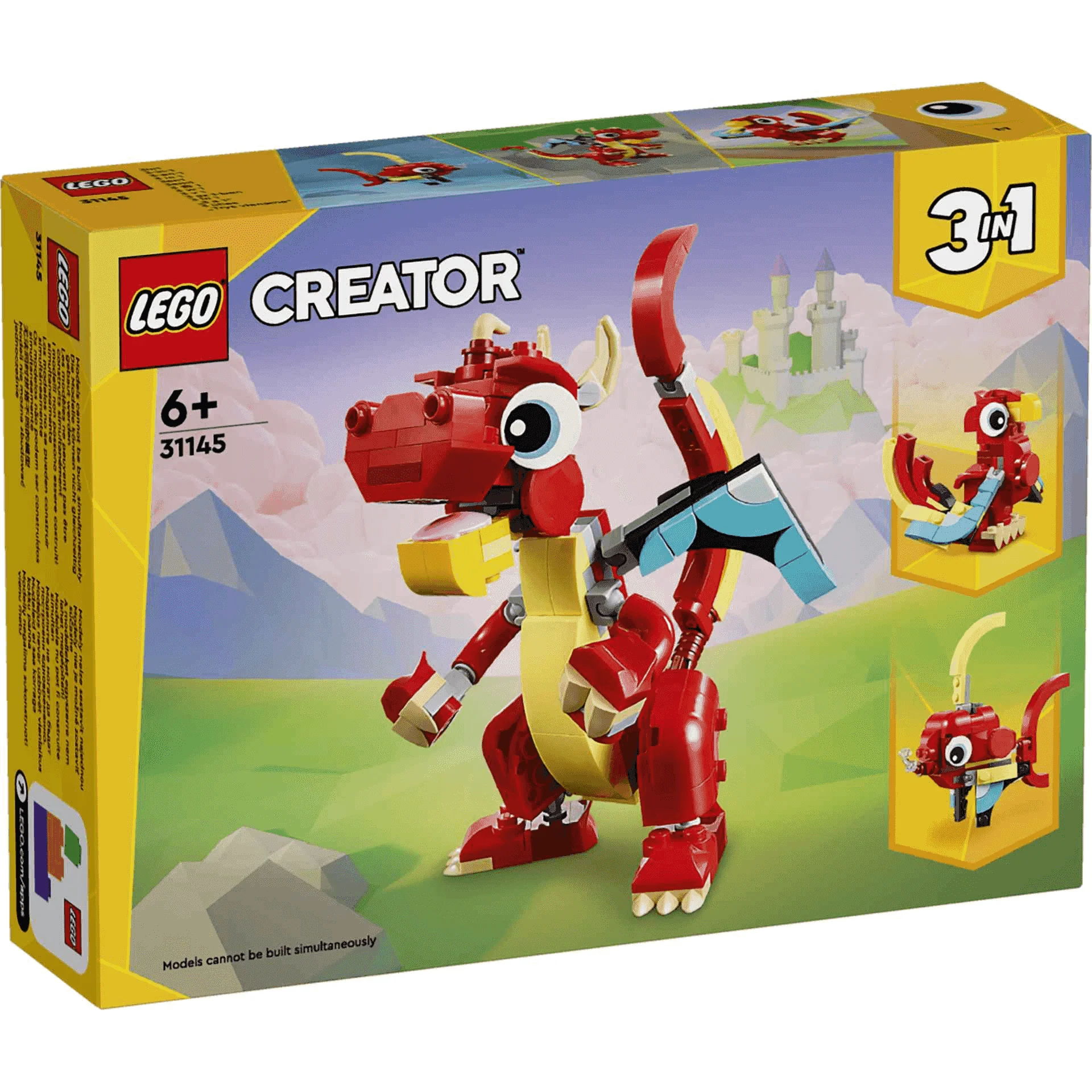 LEGO Creator Dragón Rojo Set de juguetes 3en1 de animales 31145 - Image 5
