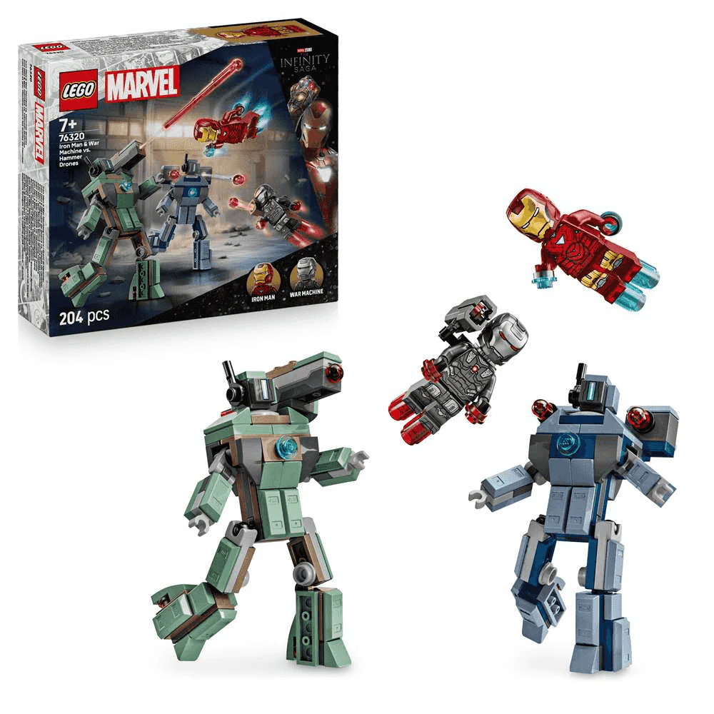 LEGO Marvel Iron Man y Máquina de Guerra vs. Drones de Hammer 76320 (204 piezas) - 7+ años - Image 2
