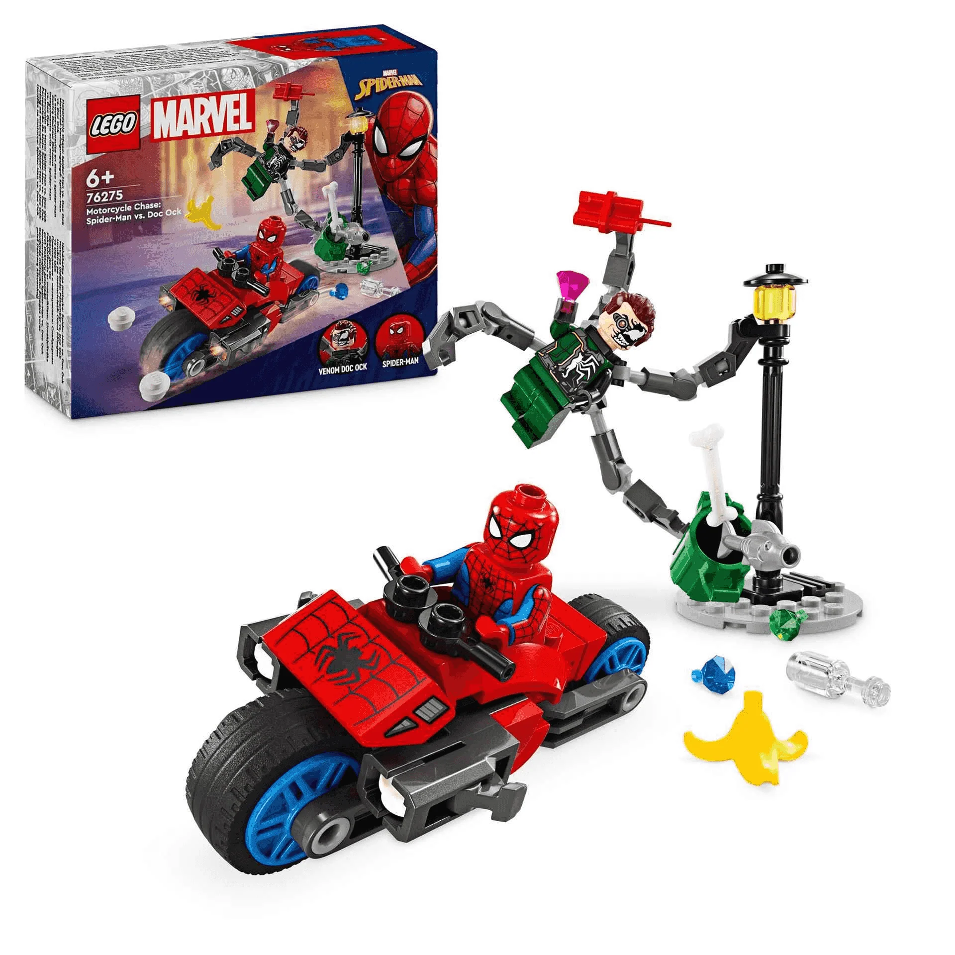 LEGO Marvel Persecución en Moto: Spider-Man vs. Doc Ock 76275