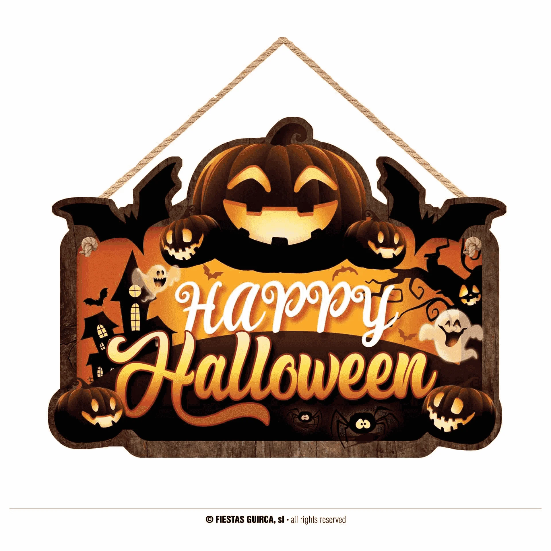 Letrero Calabaza 32x24 cm Madera