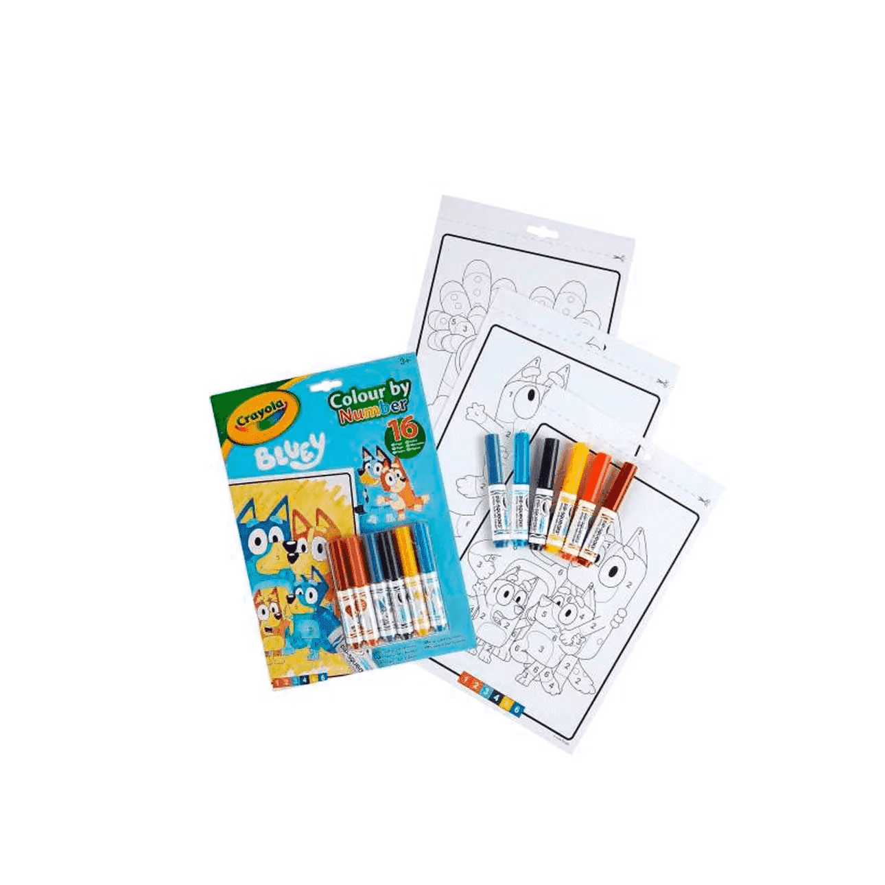 Libro de actividades y colorea los números con Bluey  6 rotuladores - Image 2