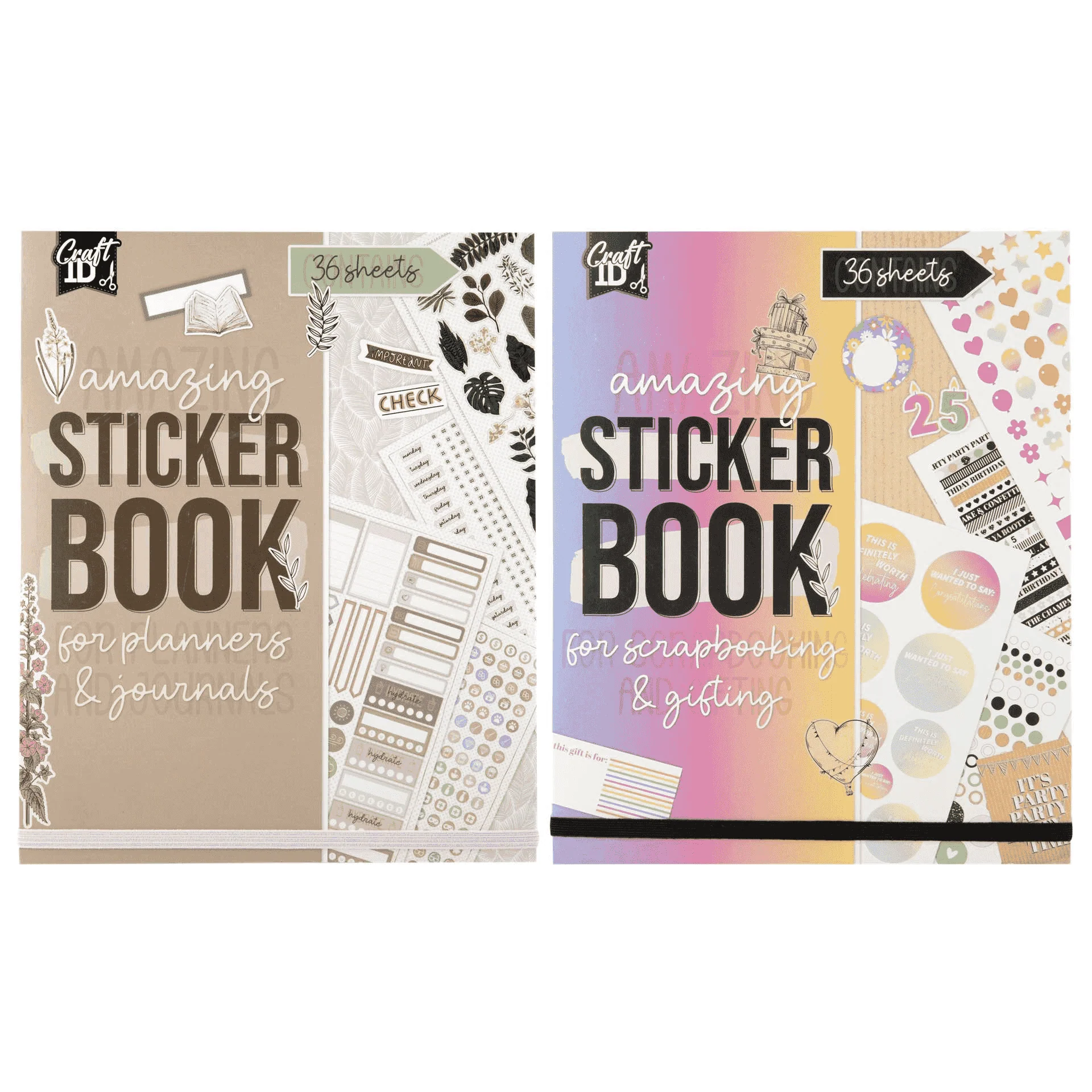 Libro de Pegatinas Craft ID con 36 Hojas – Para Planners, Journals y Scrapbooking