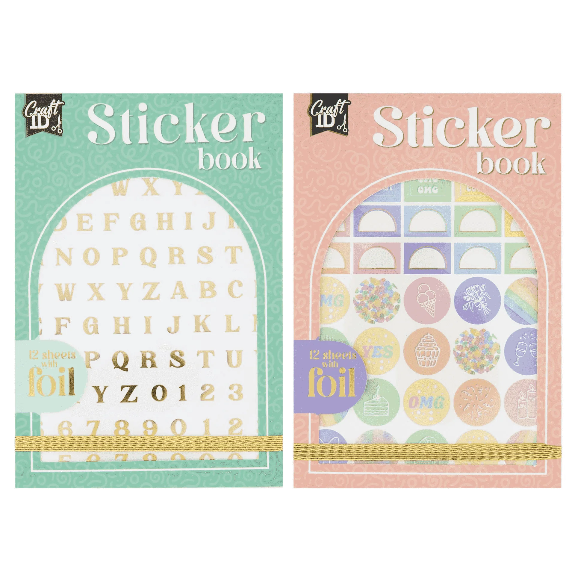 Libro de Pegatinas Craft ID con Detalles Foil – 12 Hojas Decorativas para Regalar o Personalizar