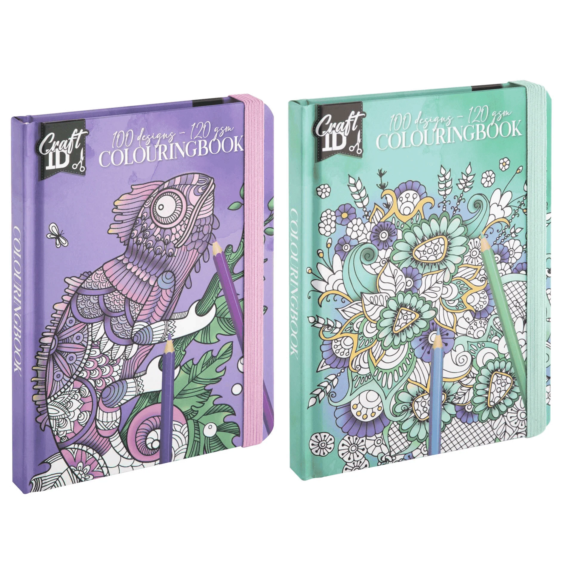 Libro para Colorear Craft ID con Goma – 50 Hojas, 100 Diseños de Mandalas y Naturaleza