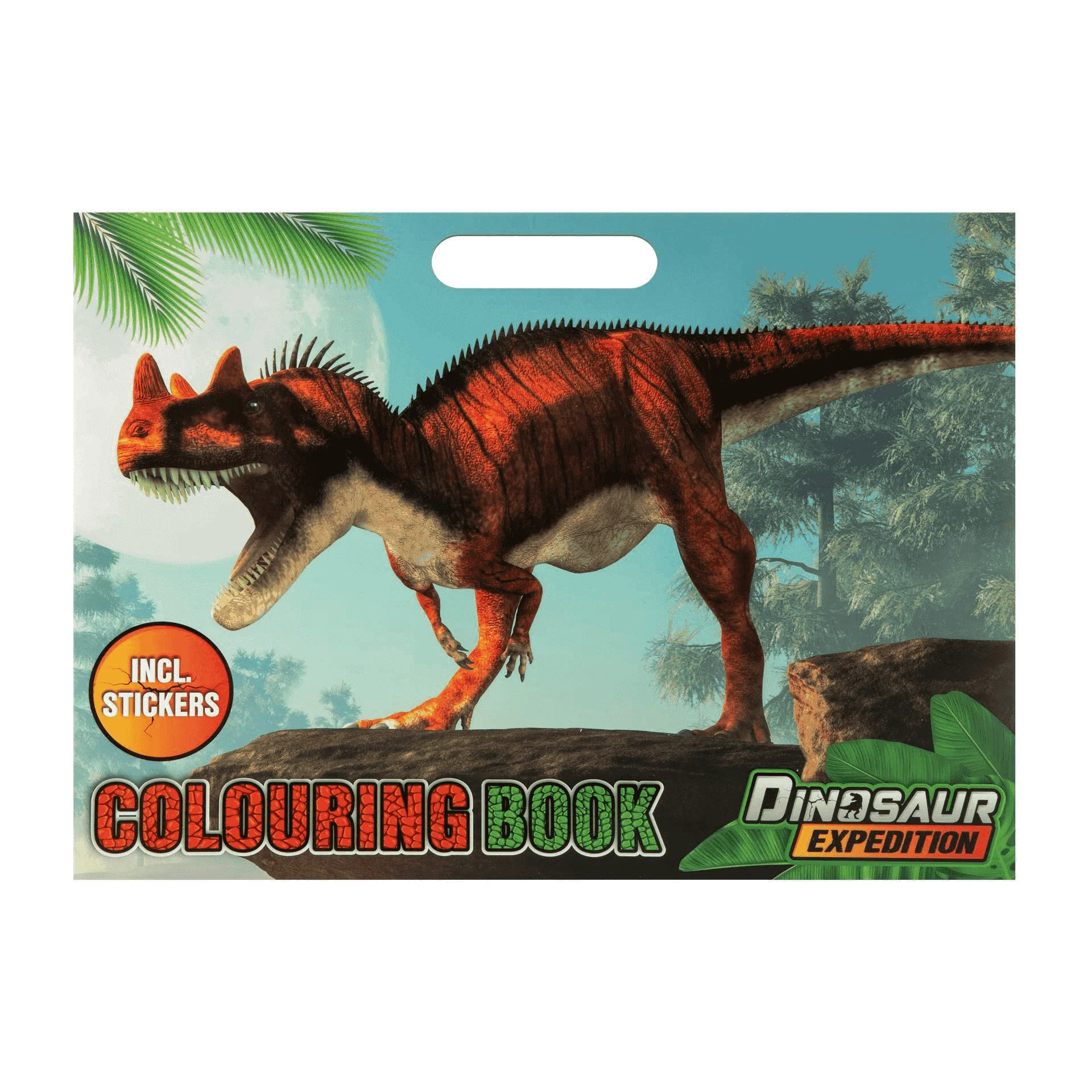 Libro para Colorear Dinosaurios con Pegatinas | 25 Láminas Tamaño Grande 35x26 cm