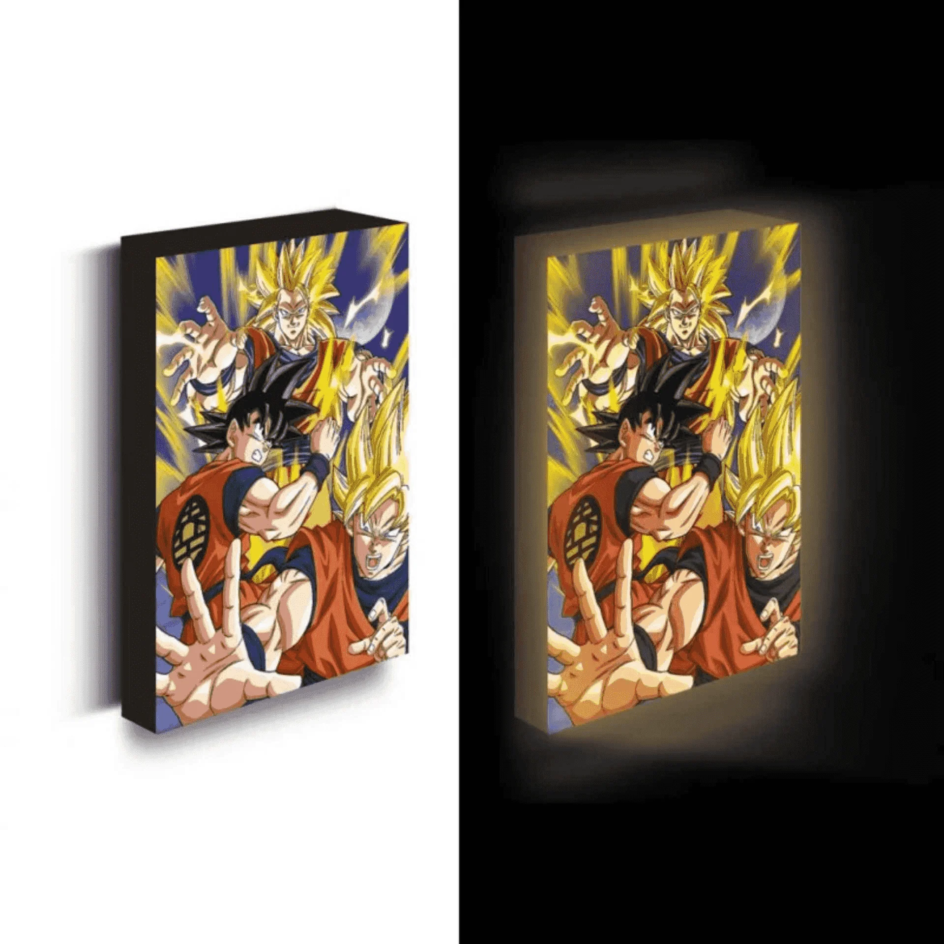 Lienzo luminoso Dragon Ball Z - Goku Evolution 40x30 cm
