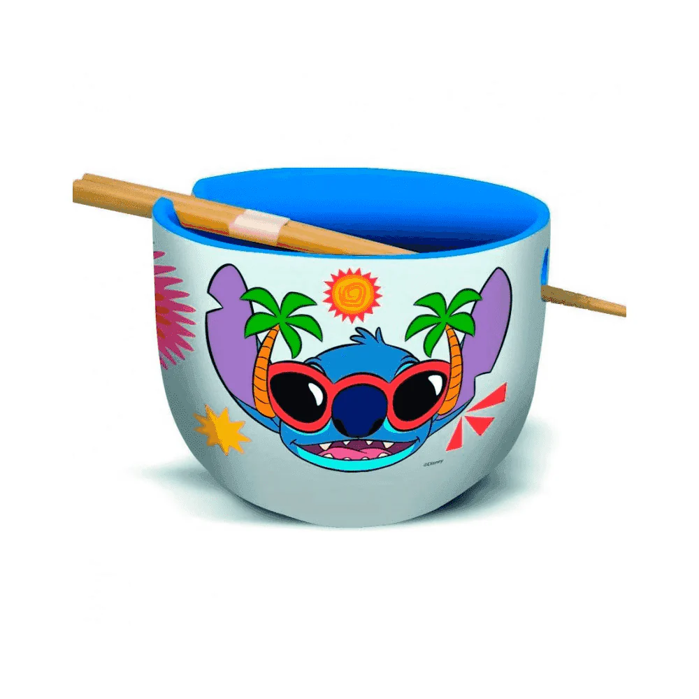 Lilo y Stitch Cuenco Ramen Stitch Sunny Leaves Young con Palillos