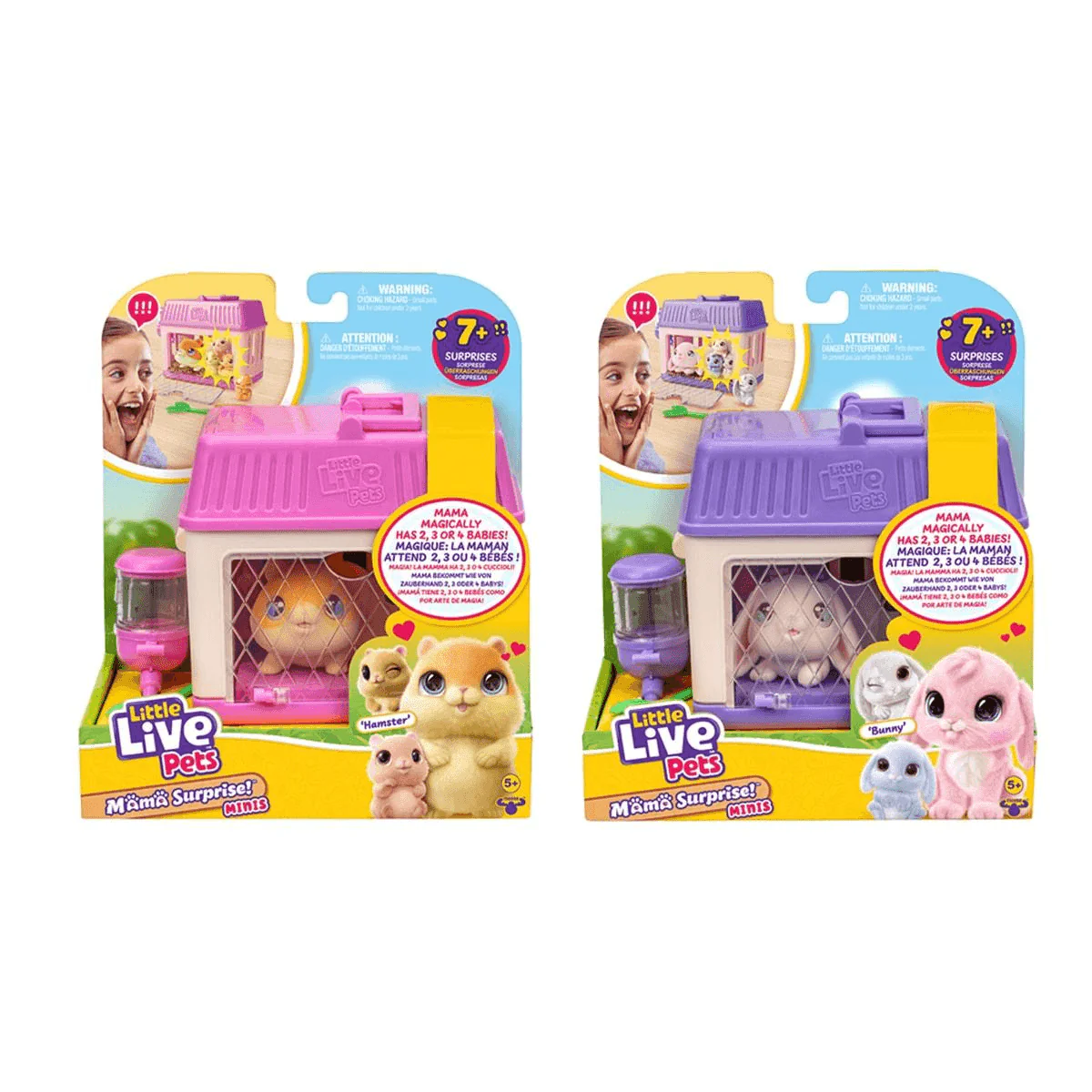 Little Live Pets Mama Surprise Minis Mascota con Bebés Sorpresa Juguete Coleccionable 4 años