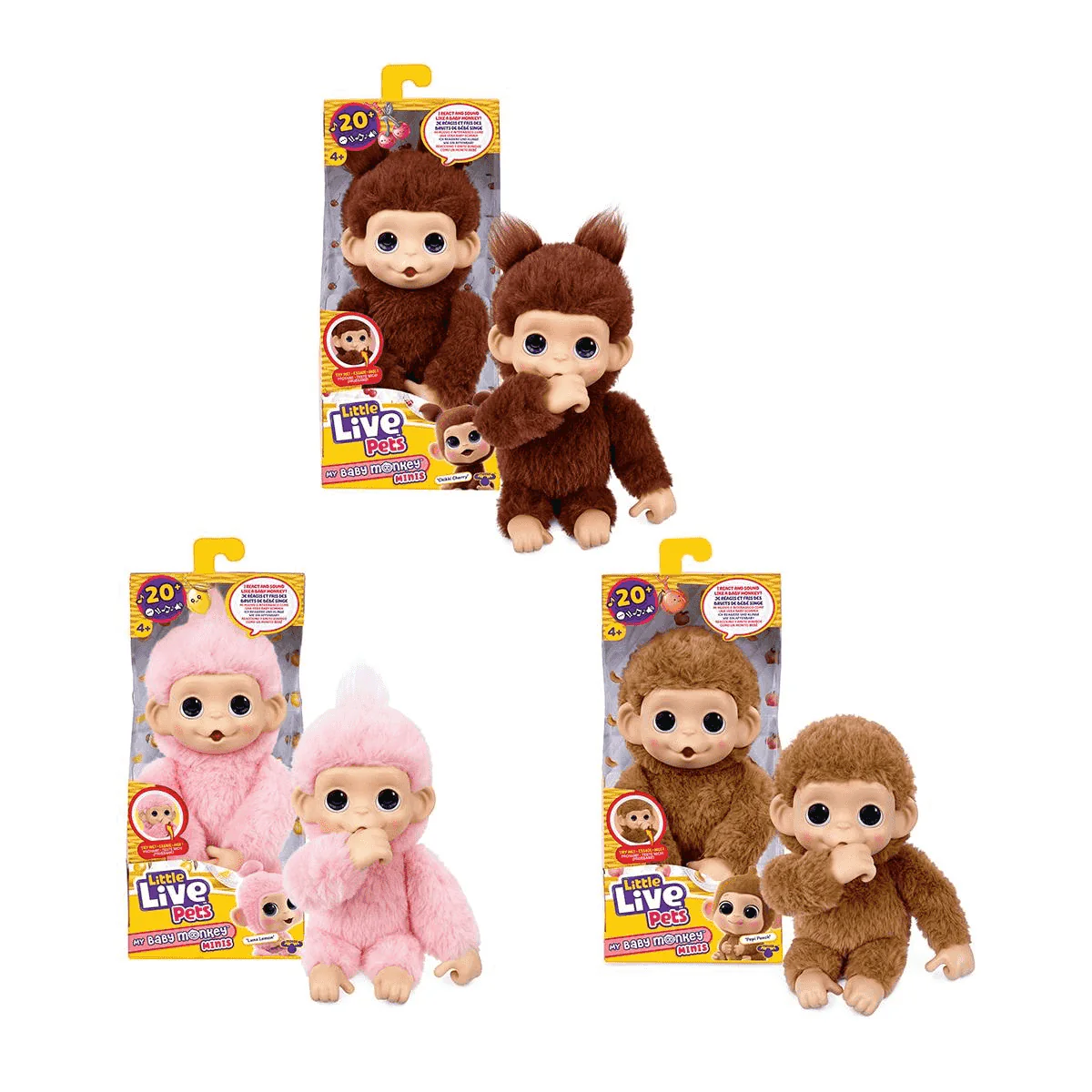 Little Live Pets My Baby Monkey Minis Monitos Interactivos Mascota Juguete 4 años