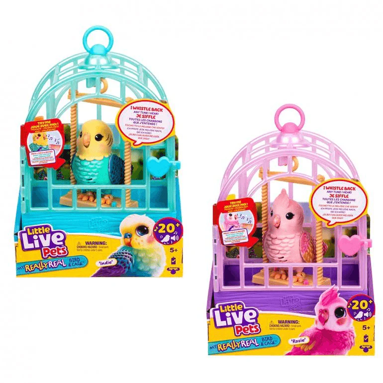 Little Live Pets Pájaros Parlanchines con Jaula Interactiva Mascota Juguete 5 años