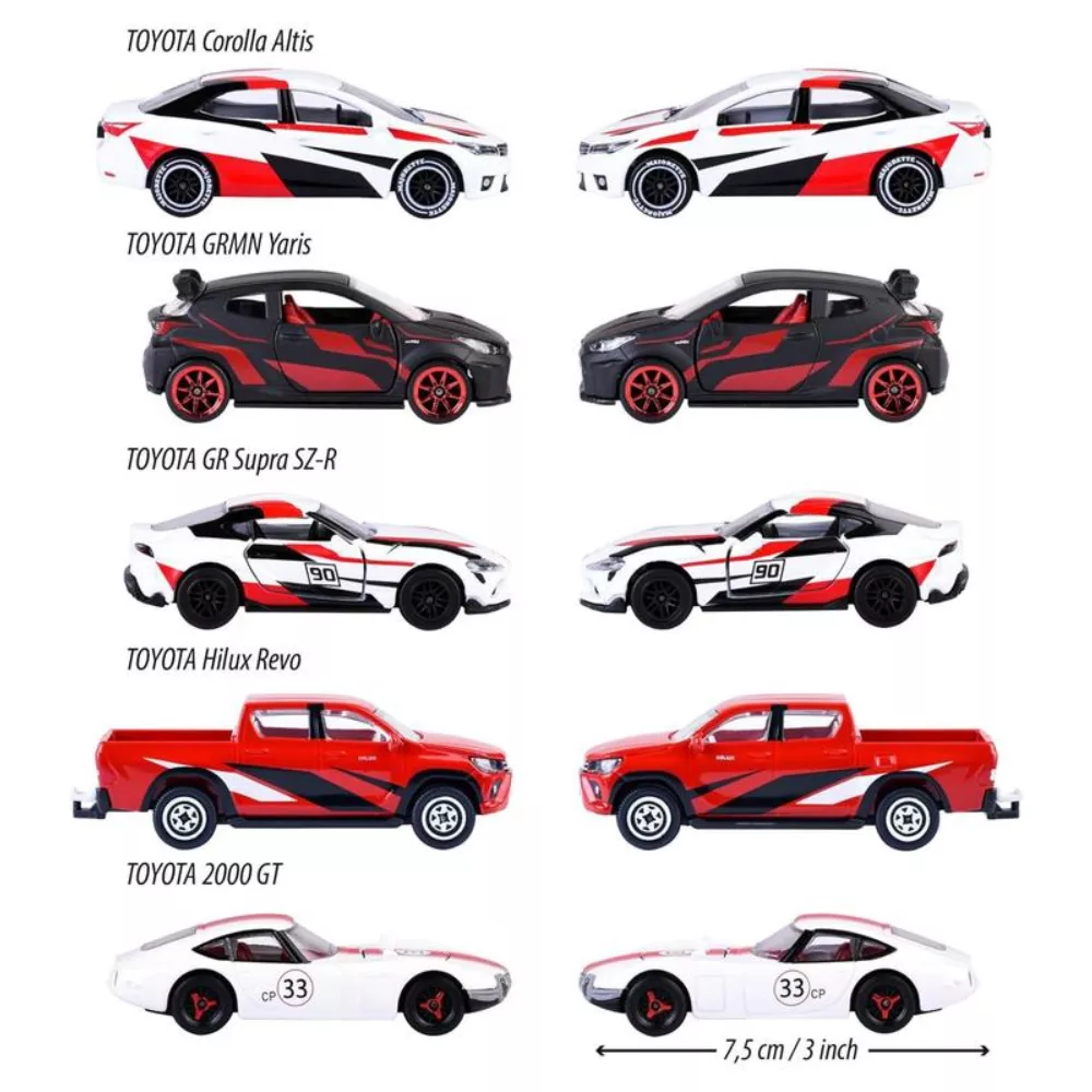 Majorette Pack 5 Coches Toyota Racing – Set deportivo - Image 2
