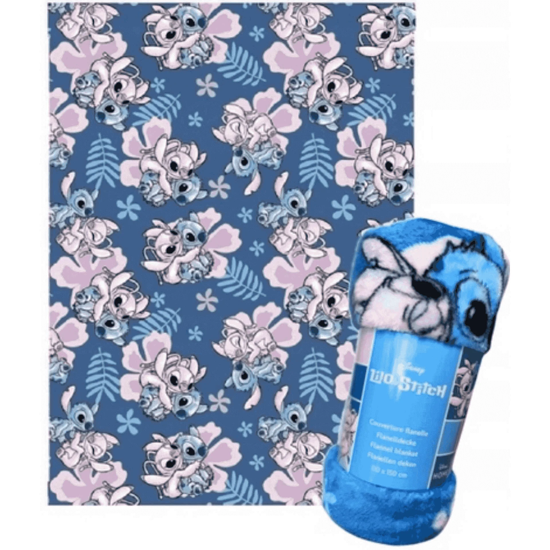 Manta Flannel Lilo & Stitch - Stitch & Angel 100x140 cm