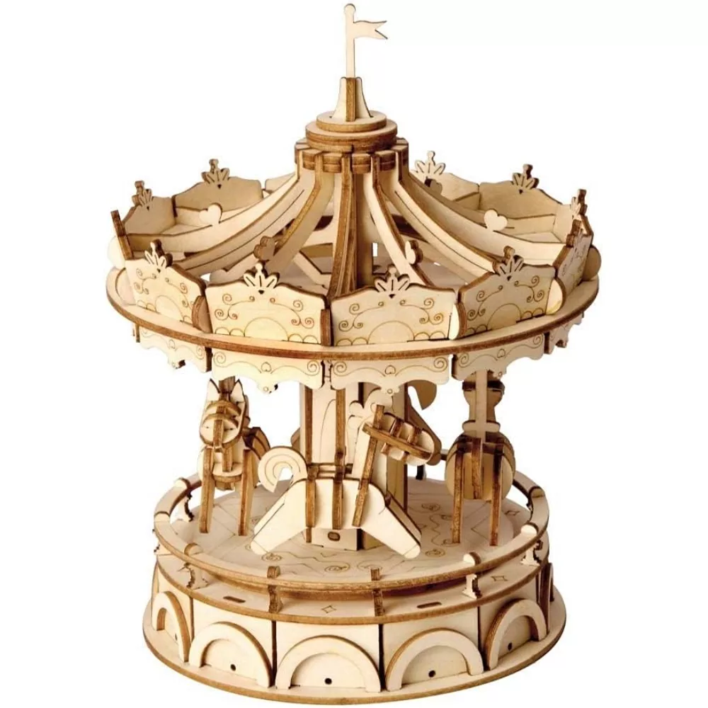 Maqueta Puzzle Carrusel 3D de Madera para Montar