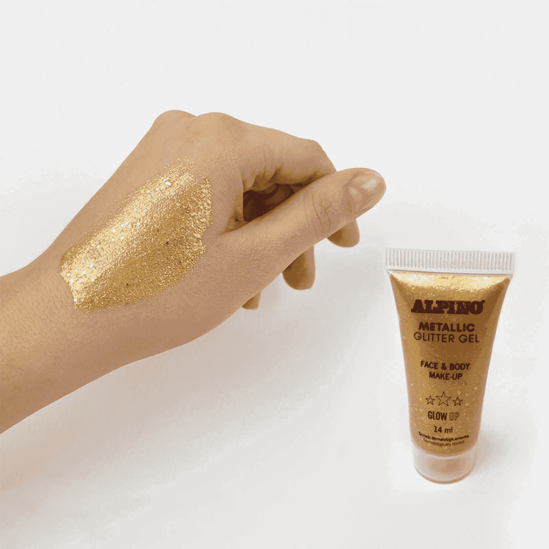 Maquillaje Gel Purpurina Metálico Oro Alpino