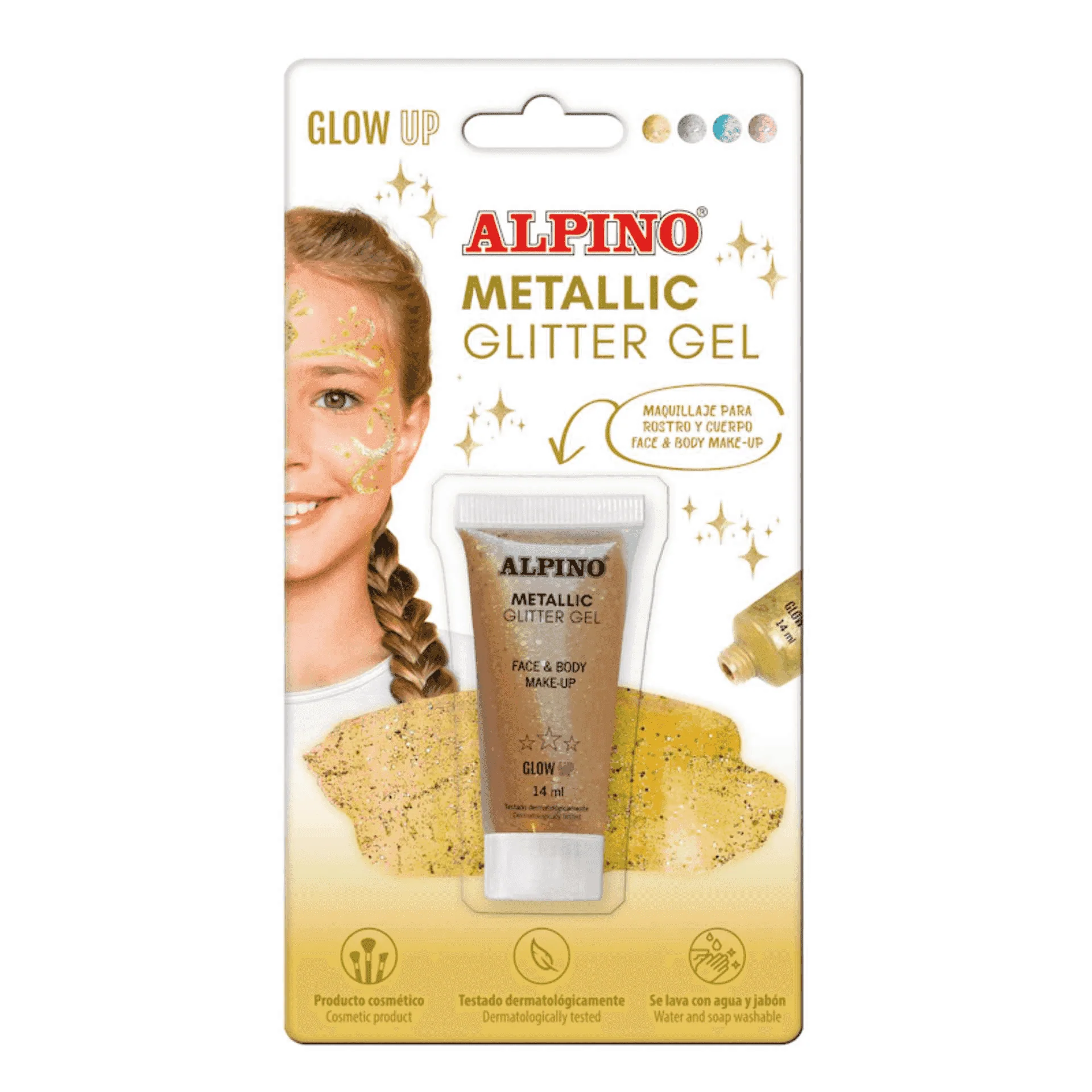 Maquillaje Gel Purpurina Metálico Oro Alpino - Image 3