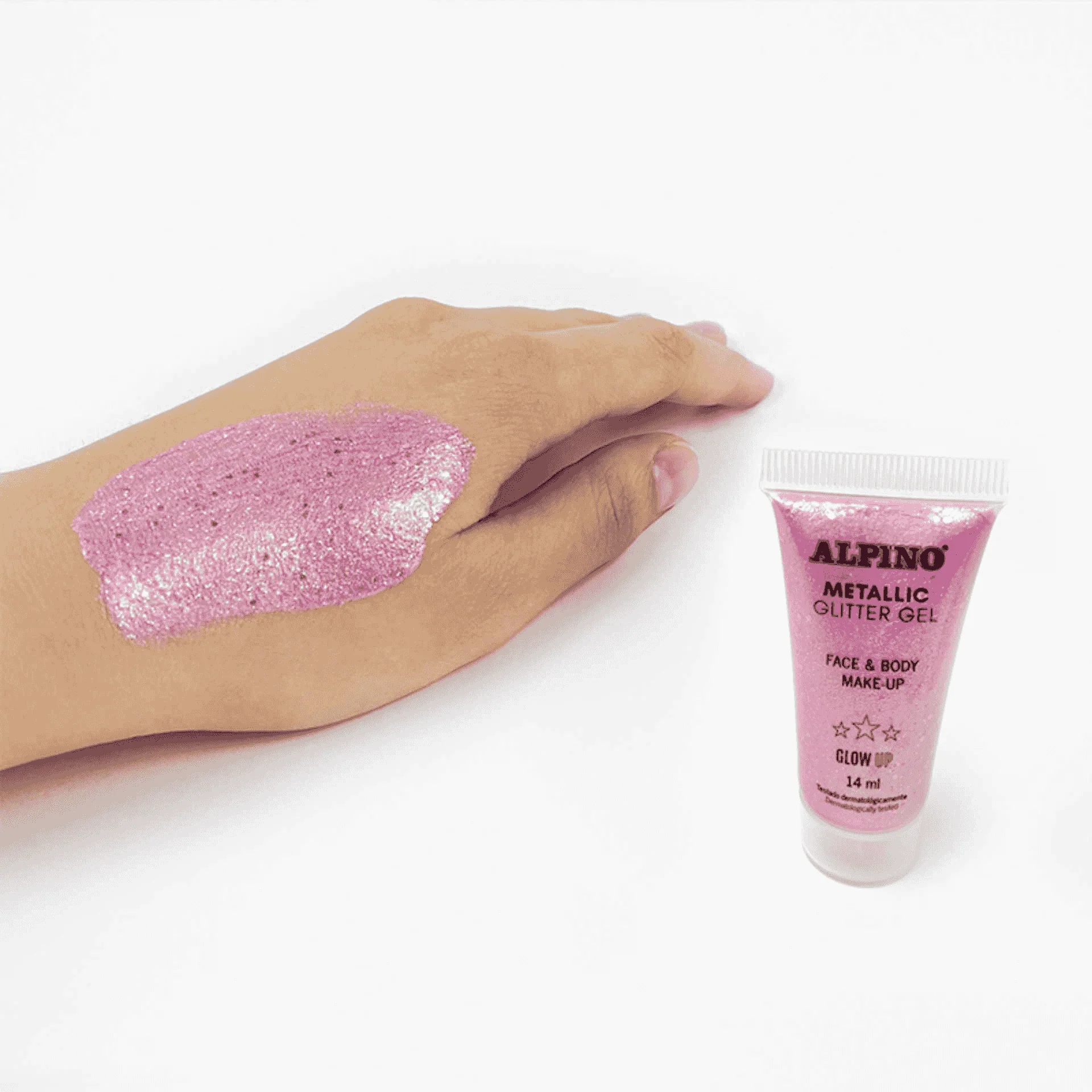 Maquillaje Gel Purpurina Metálico Rosa Alpino