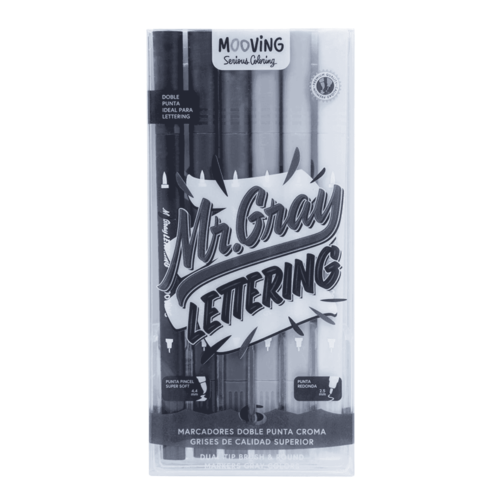 Marcadores doble punta Croma gris x6 Mooving