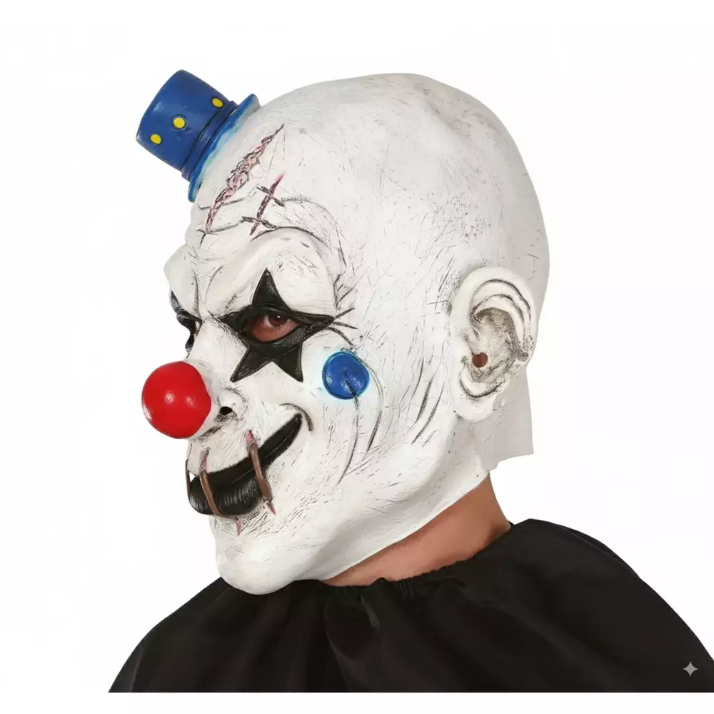 Máscara De Halloween Payaso Con Sombrero Adulto Unisex - Image 2