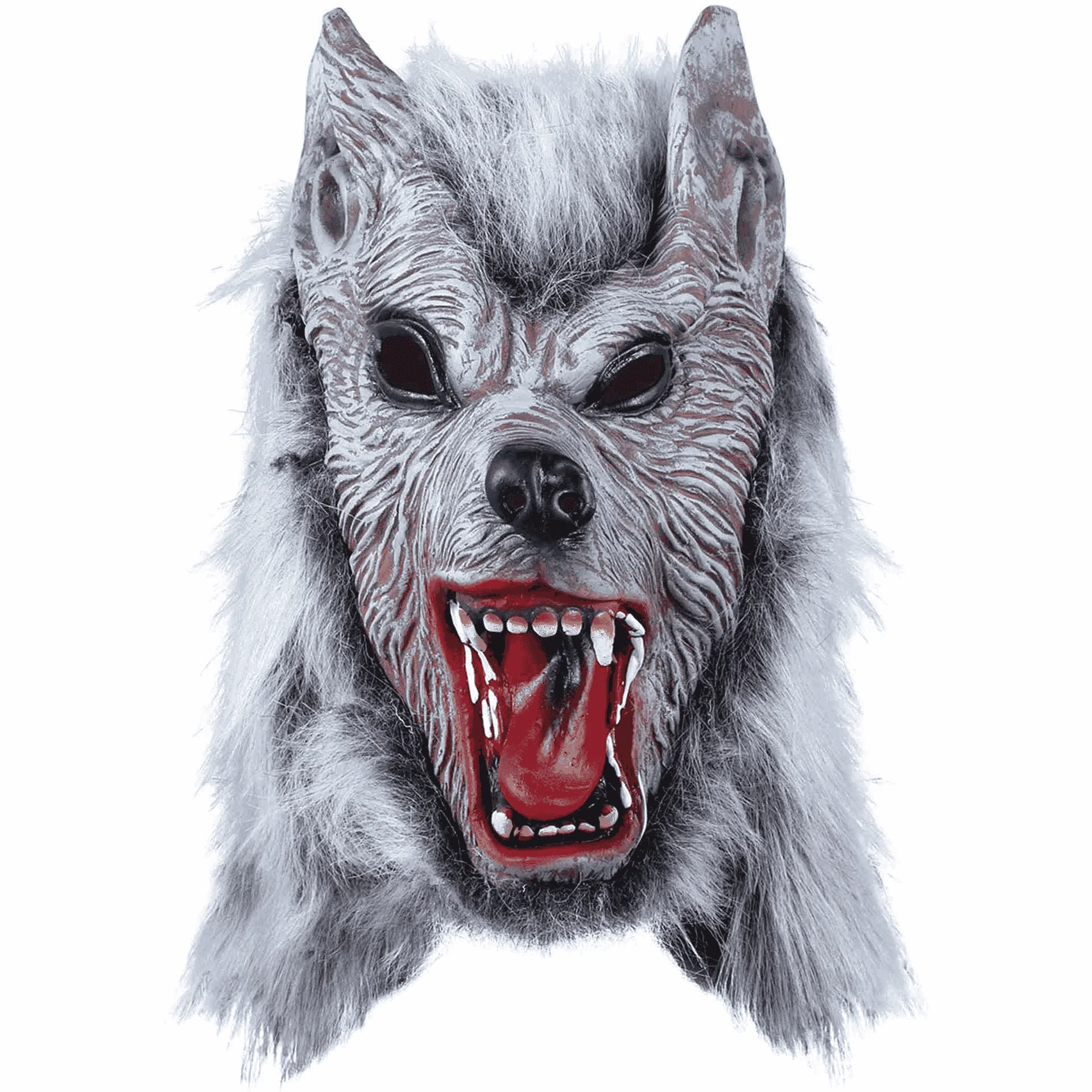Máscara Lobo de Látex con Pelo Sintético - Image 2