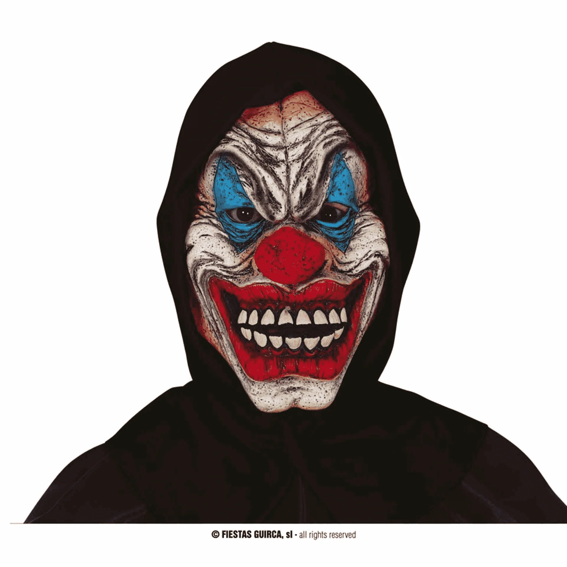 Máscara Payaso Con Capucha Negra de Látex