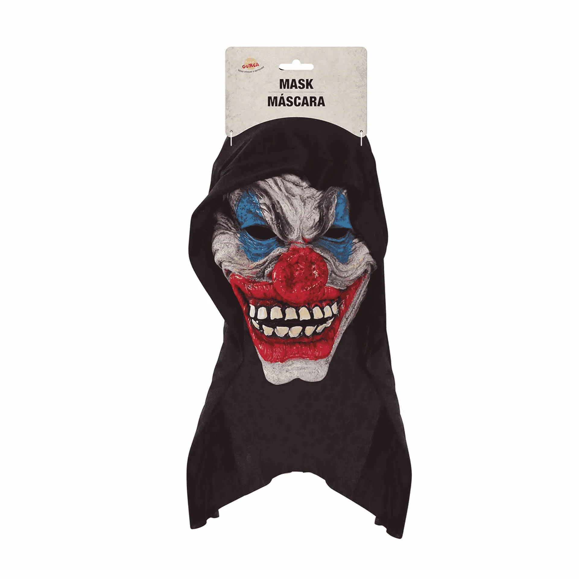 Máscara Payaso Con Capucha Negra de Látex - Image 2