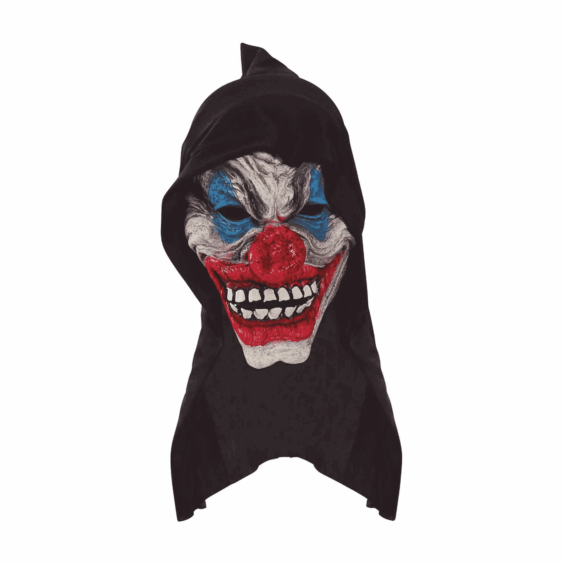 Máscara Payaso Con Capucha Negra de Látex - Image 3