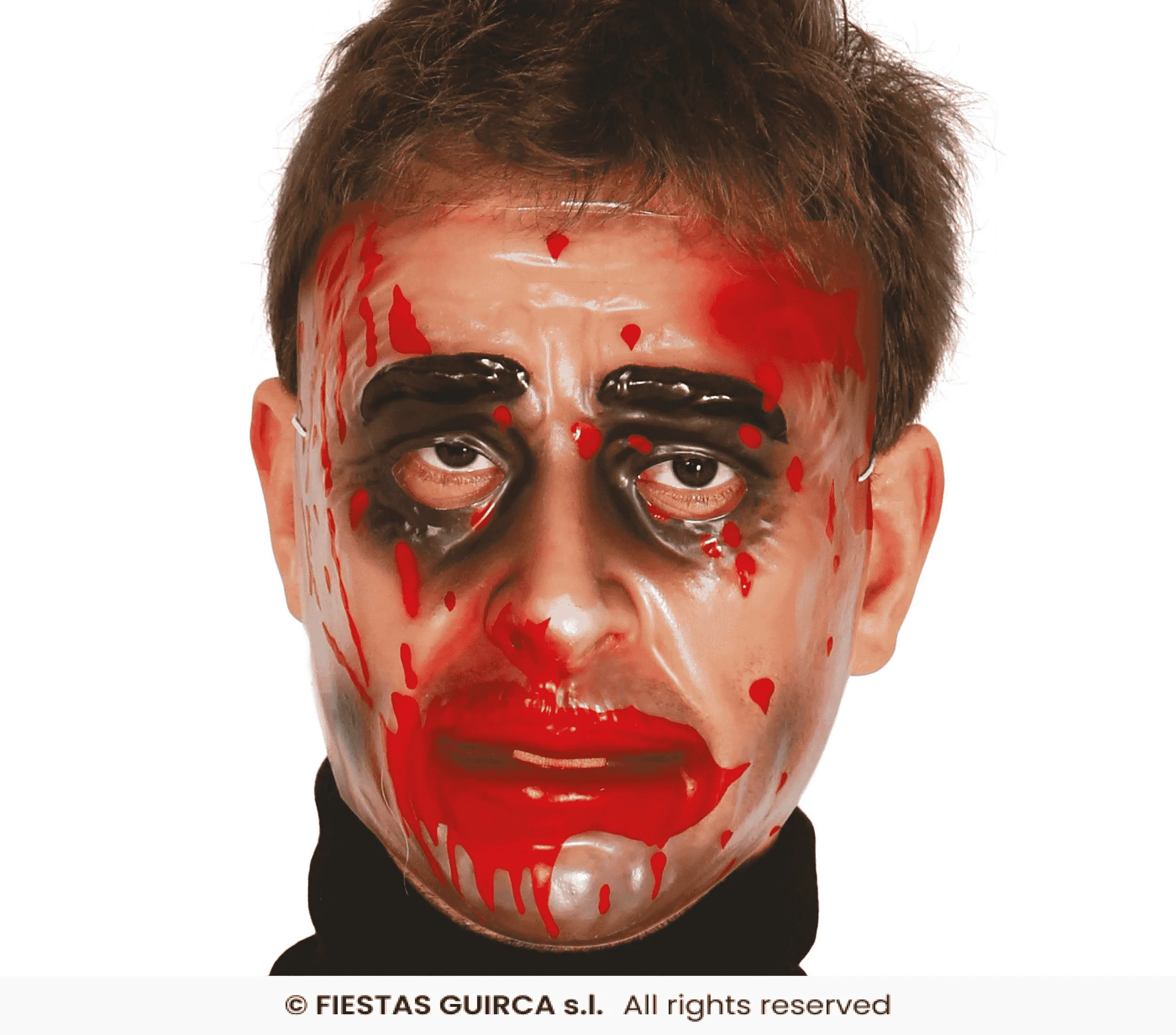 Máscara transparente con sangre PVC – Complemento de disfraz adulto Halloween